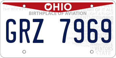 OH license plate GRZ7969