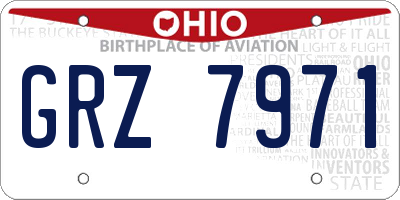 OH license plate GRZ7971