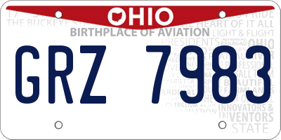 OH license plate GRZ7983