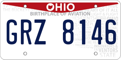 OH license plate GRZ8146