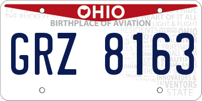 OH license plate GRZ8163