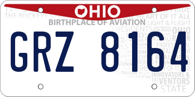 OH license plate GRZ8164