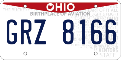 OH license plate GRZ8166