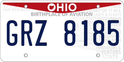 OH license plate GRZ8185