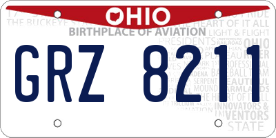 OH license plate GRZ8211