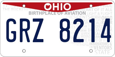 OH license plate GRZ8214