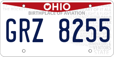OH license plate GRZ8255