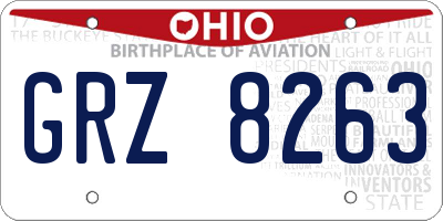 OH license plate GRZ8263