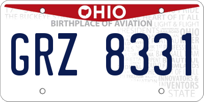 OH license plate GRZ8331