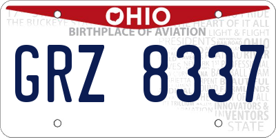 OH license plate GRZ8337