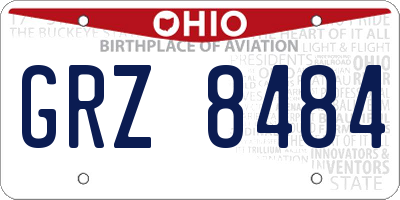 OH license plate GRZ8484