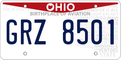 OH license plate GRZ8501