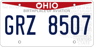 OH license plate GRZ8507