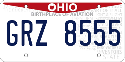 OH license plate GRZ8555