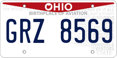 OH license plate GRZ8569