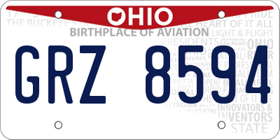 OH license plate GRZ8594