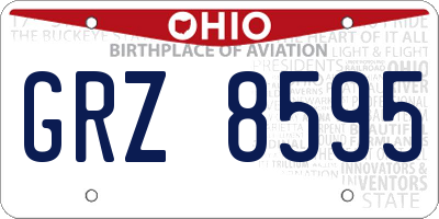 OH license plate GRZ8595