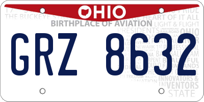 OH license plate GRZ8632