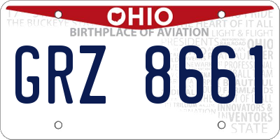 OH license plate GRZ8661