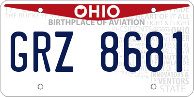 OH license plate GRZ8681
