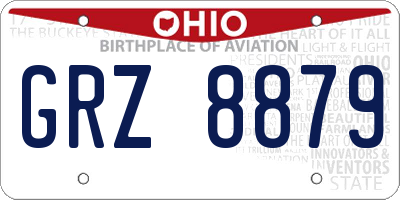 OH license plate GRZ8879