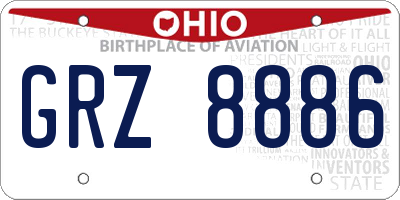 OH license plate GRZ8886