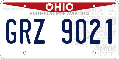 OH license plate GRZ9021