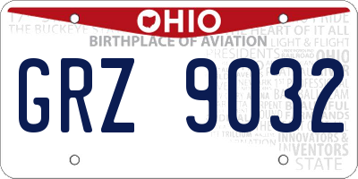 OH license plate GRZ9032