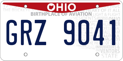 OH license plate GRZ9041