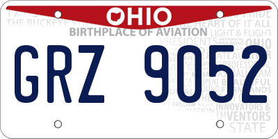 OH license plate GRZ9052