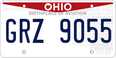 OH license plate GRZ9055