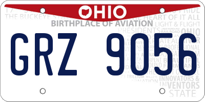 OH license plate GRZ9056