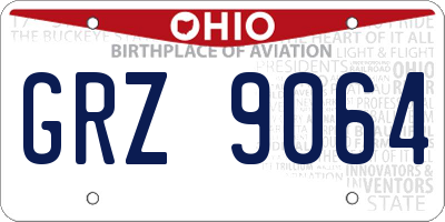 OH license plate GRZ9064