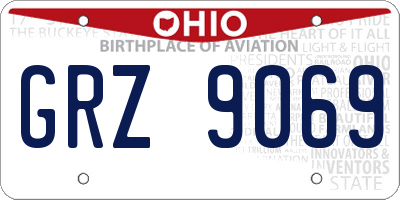 OH license plate GRZ9069