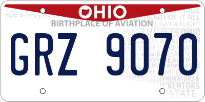 OH license plate GRZ9070