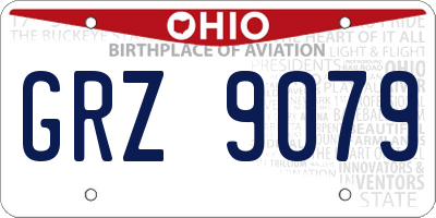 OH license plate GRZ9079