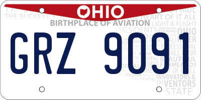 OH license plate GRZ9091