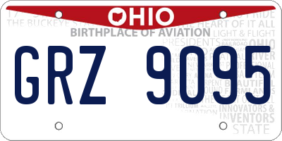 OH license plate GRZ9095