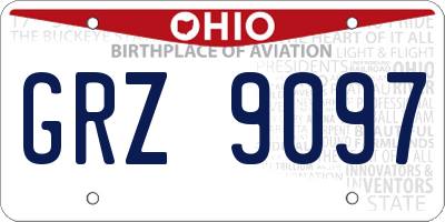 OH license plate GRZ9097