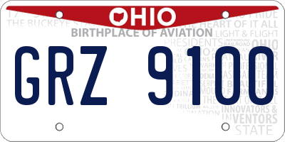 OH license plate GRZ9100