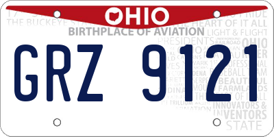 OH license plate GRZ9121