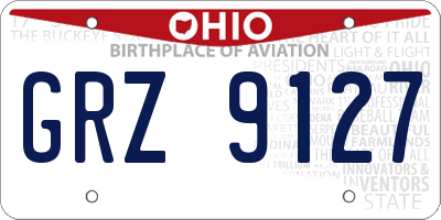 OH license plate GRZ9127