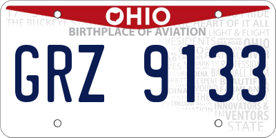 OH license plate GRZ9133