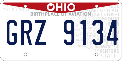 OH license plate GRZ9134