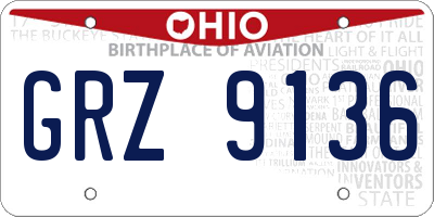 OH license plate GRZ9136