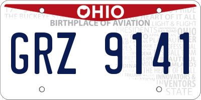 OH license plate GRZ9141