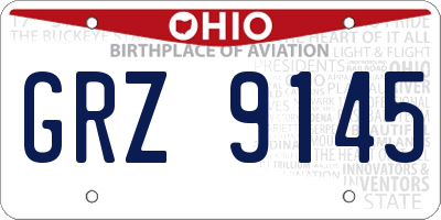 OH license plate GRZ9145