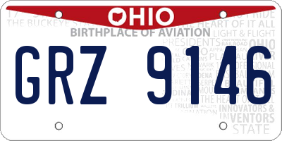 OH license plate GRZ9146