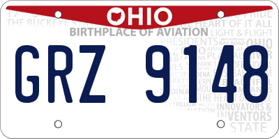 OH license plate GRZ9148