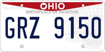 OH license plate GRZ9150